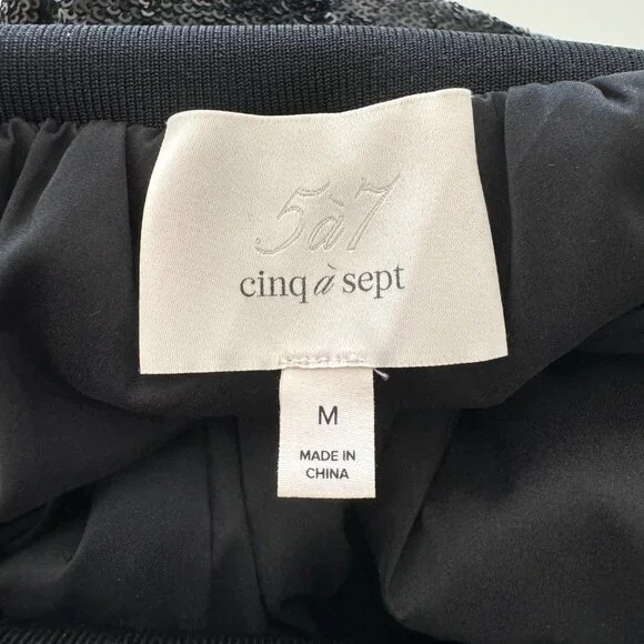 Cinq A Sept Giles Sequin Jogger Pants in Black NWOT, Size M